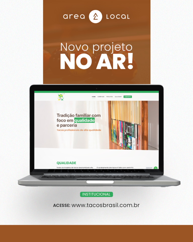 Lançamento do novo site da Tacos Brasil desenvolvido pela Área Local