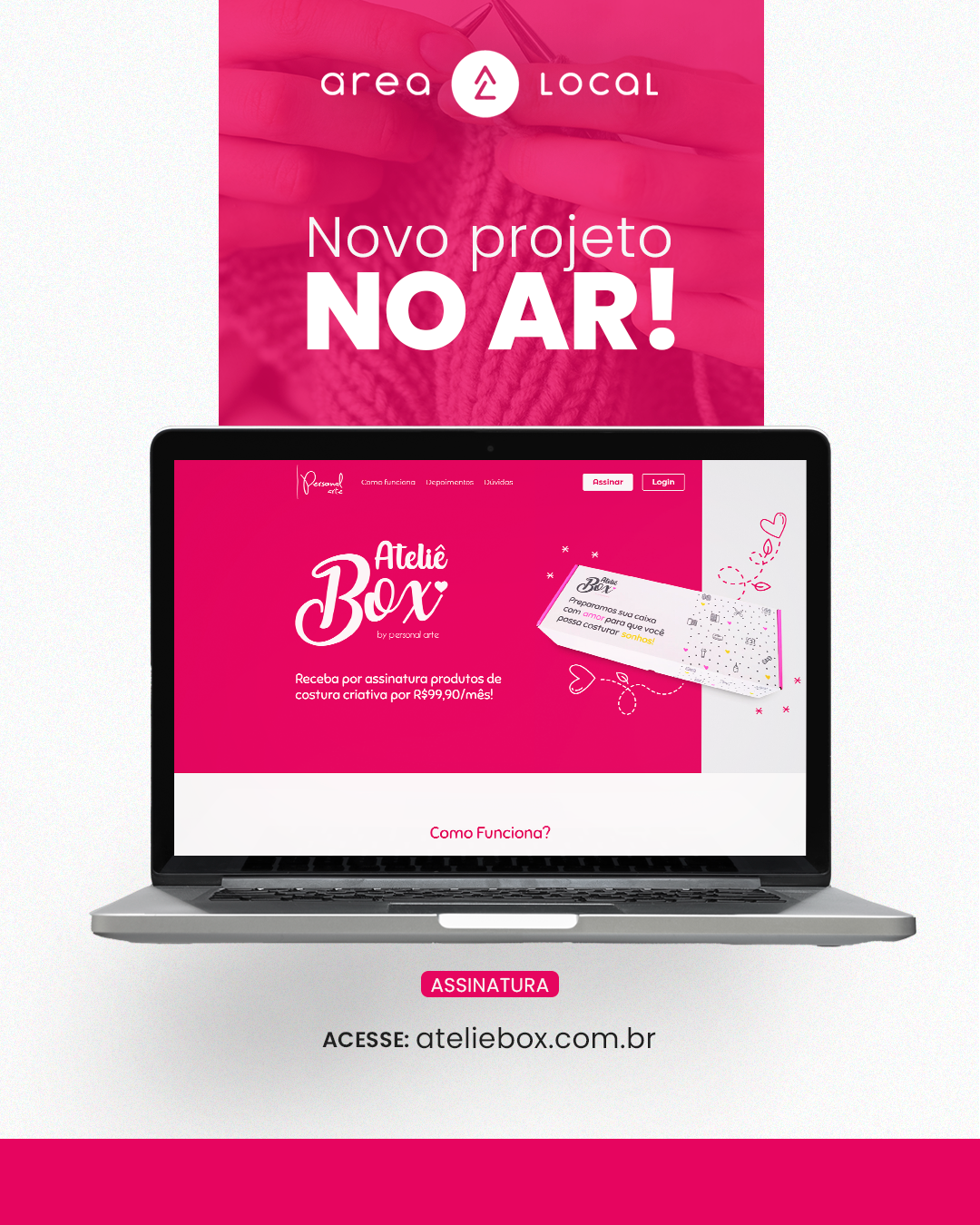 Novo site do Ateliê Box desenvolvido pela Área Local